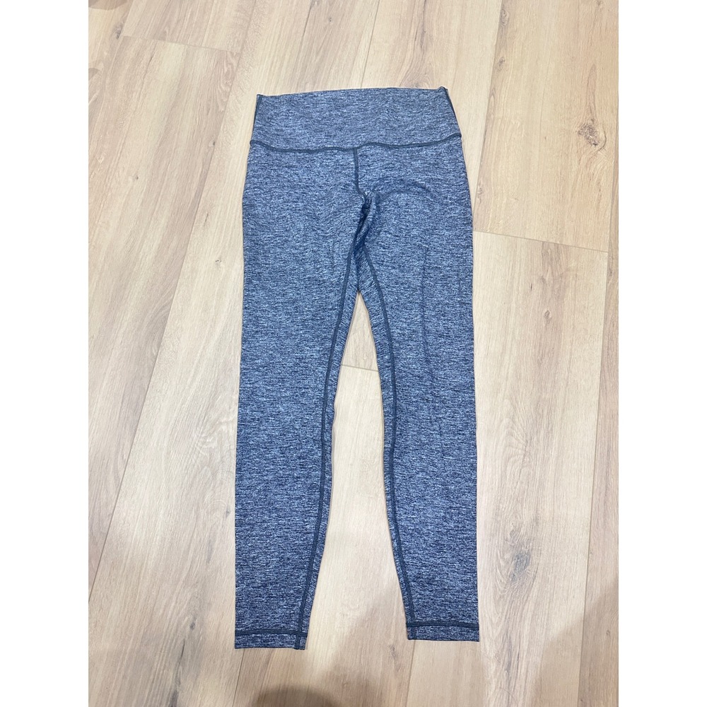 Lululemon Wunder Under High Rise Space Dye Leggings Heathered Grey Black 10